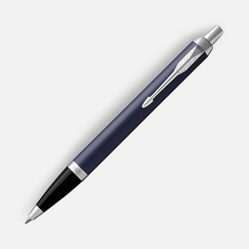 Ручка шариковая Parker IM Core Matte Blue CT, темно-синяя с черным