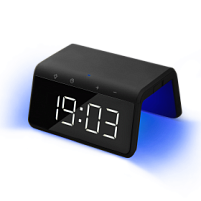 Зарядная станция с часами 15W Flame, черная