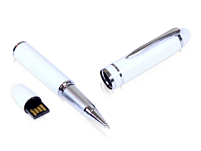 USB-флешка на 16 Гб в виде ручки с мини чипом, белый USB-флешка на 16 Гб в виде ручки с мини чипом, белый