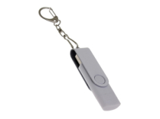 USB-флешка на 32 Гб 2 в 1 поворотный механизм, c дополнительным разъемом Type-C с одноцветным металлическим клипом, белый