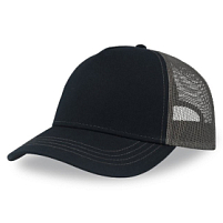 Бейсболка RAPPER CANVAS-S, 5 клиньев, пластиковая застёжка, темно-синий, темно-серый