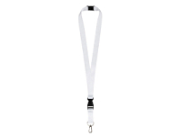 Ланъярд 2 см под сублимацию с карабином, межуровневым замком и замком обрыва, серебристый