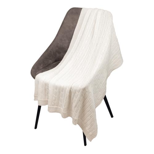 Плед Фадо (Fado) вязаный, бежевый (без подарочной коробки)