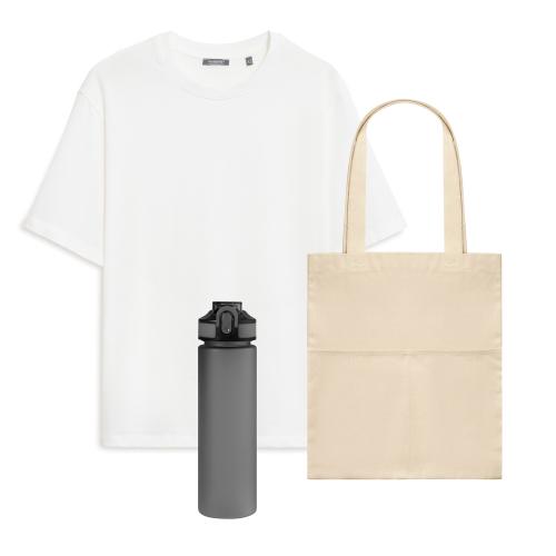 Набор с одеждой Раст (RUST) (футболка, бутылка, шоппер), белый/серый, XL/2XL