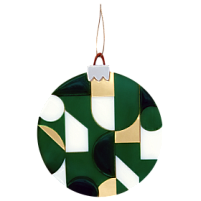 Ёлочное украшение Хундертвассер, коллекция ARTS`ME (зеленый с белым и с золотом)