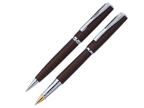 Набор Pierre Cardin PEN&PEN: ручка шариковая + роллер. Цвет - коричневый матовый. Упаковка Е.