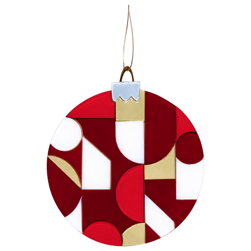 Ёлочное украшение Хундертвассер, коллекция ARTS`ME (красный с белым и с золотом)