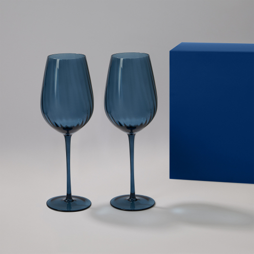 Подарочный набор 2 бокала для вина Тоскана (Toscana) в синей коробке