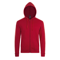 Толстовка худи унисекс на молнии STONE 260, красный Толстовка худи унисекс на молнии STONE 260, красный