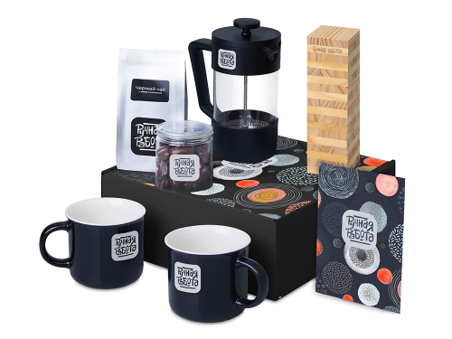 Подарочный набор Re:y. Together  с френчпрессом, кружками и дженгой