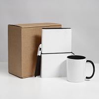 Набор подарочный WHITE VEIL: блокнот, ручка, кружка; белый/черный, белый, черный Набор подарочный WHITE VEIL: блокнот, ручка, кружка; белый/черный, белый, черный