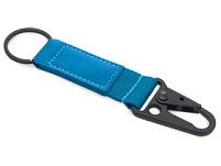 Брелок-ремувка Carabinier из ткани с вставкой из экокожи и карабином, синий Брелок-ремувка Carabinier из ткани с вставкой из экокожи и карабином, синий