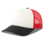 Бейсболка RAPPER-S, 5 клиньев, пластиковая застёжка, белый, красный, чёрный