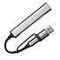 USB-хаб BRANCH 4 в 1, серый, алюминий, серый