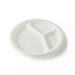 Круглая тарелка с разделением на 3 зоны из кукурузного крахмала 10 дюймов  , Белый