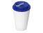 Пластиковый стакан Take away с двойными стенками и крышкой с силиконовым клапаном, 350 мл, белый/синий