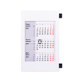Календарь настольный на 2 года; сетка 26-27, черный, белый