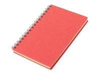 Блокнот на спирали в картонной обложке с переработанной бумагой Mania, красный