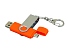 Флешка с поворотным механизмом, c дополнительным разъемом Micro USB, 16 Гб, оранжевый