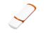 Флешка промо прямоугольной классической формы с цветными вставками, 4 Гб, белый/оранжевый