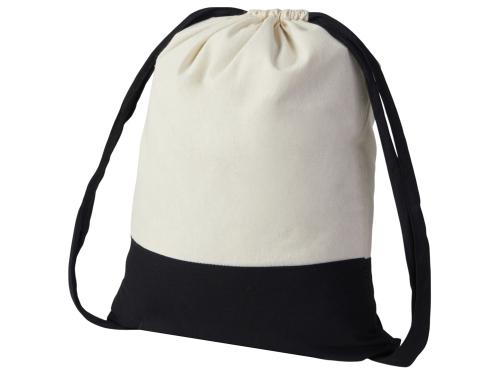 Рюкзак-мешок Cotton из хлопка 170 г, натуральный/черный