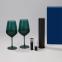 Подарочный набор 2 бокала для вина Emerald + набор для вина Sacramento в синей коробке