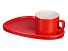 Чайная пара Brighton : блюдце овальное, чашка, коробка, красный