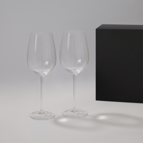 Подарочный набор 2 бокала для вина Бланш (Blanche) в черной коробке