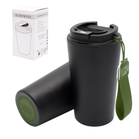 Термокружка Surprise To Go с индикатором, Чёрный/хаки
