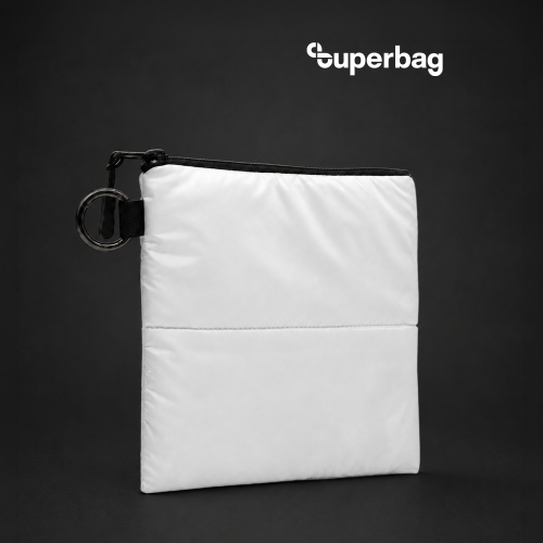 Органайзер для мелочей Superbag Bubble, стёганый, на молнии, с креплением на кольцо-карабин (белый)