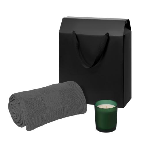 Подарочный набор Энигма (Enigma), Селла (Cella), зеленый (свеча, плед)