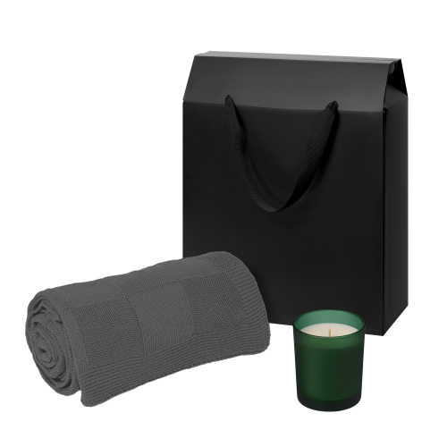 Подарочный набор Энигма (Enigma), Селла (Cella), зеленый (свеча, плед)