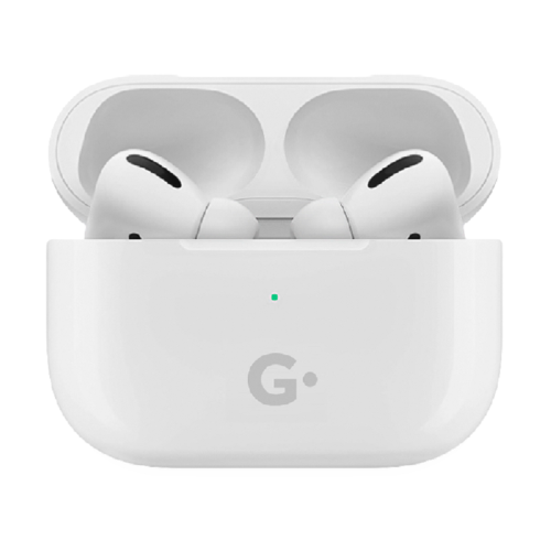 Наушники беспроводные GEOZON G-PRO, с зарядным боксом, с беспроводной зарядкой, белые, белый