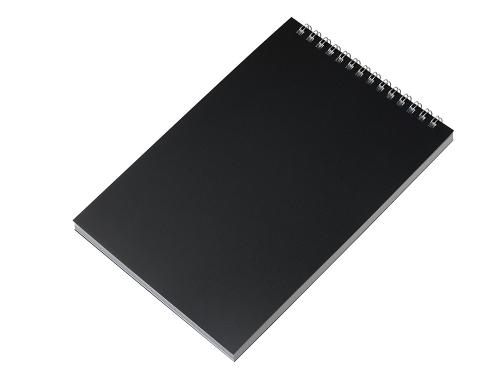Блокнот на пружине в пластиковой обложке А5, черный