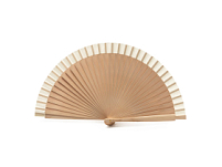 Деревянный веер с хлопчатобумажной тканью ZANTE, бежевый Деревянный веер с хлопчатобумажной тканью ZANTE, бежевый