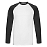 Футболка "Long Sleeve Baseball T", S, белый, черный