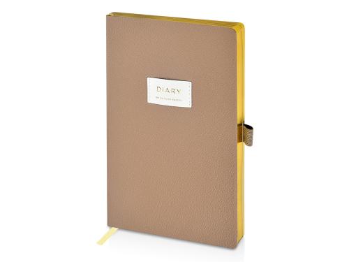 Ежедневник недатированный А5 Total beige с нашивкой, бежевый