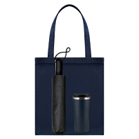 Подарочный набор Levante, синий (зонт, термокружка, шоппер) Подарочный набор Levante, синий (зонт, термокружка, шоппер)