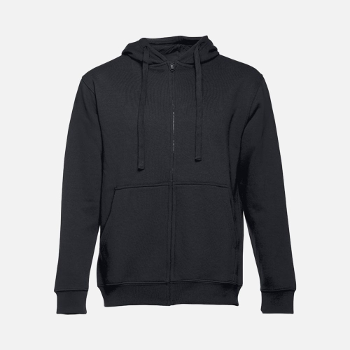 Толстовка мужская на молнии с капюшоном Amsterdam, черная