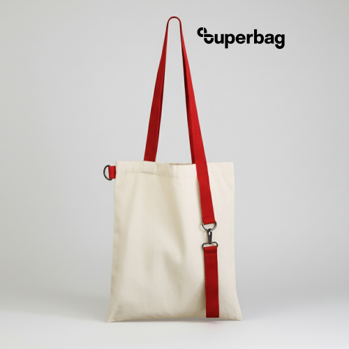 Шоппер Superbag с ремувкой 4sb (неокрашенный с красным)