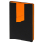 Ежедневник Bookmark, недатированный, черный с оранжевым