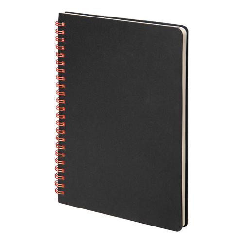 Блокнот на двойной пружине HELIX, 143 х 205 мм, черный с красным, блок в линейку, черный, красный