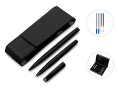 Подарочный набор ручек Dumas: ручка шариковая и роллер, 4 стержня (2 шариковых, 2 роллера), футляр