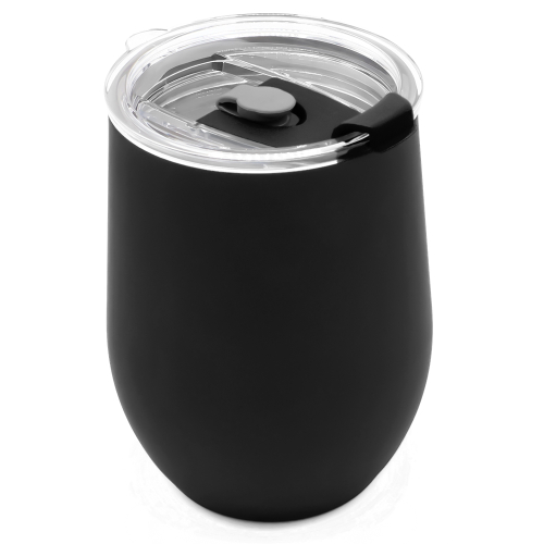 Термокружка с двойной стенкой SOFTO To Go софт-тач, Черный