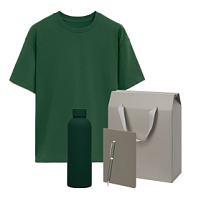 Набор с одеждой RUST (футболка, термобутылка, блокнот, ручка), зеленый/серый, XS/S Набор с одеждой RUST (футболка, термобутылка, блокнот, ручка), зеленый/серый, XS/S