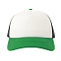 Бейсболка RAPPER-S, 5 клиньев, пластиковая застёжка, белый, зеленый, чёрный