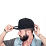 Бейсболка SNAP BACK, 6 клиньев, пластиковая застежка, черный, серый