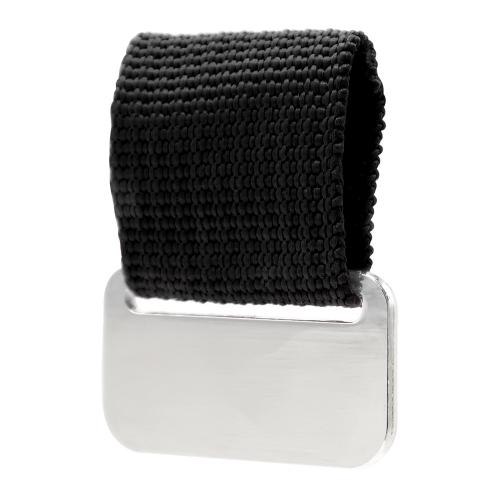 Металлический шильд с цветным ремешком (съёмный), Черный