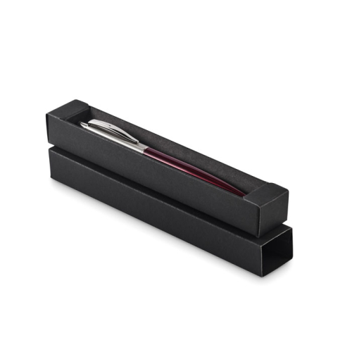 Push button pen in box, красного бургундского вина