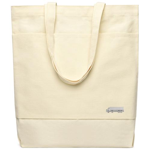 Сумка для покупок JETTA 325 г/м² с шильдом - фура, натуральный/шильд фура (серебро)